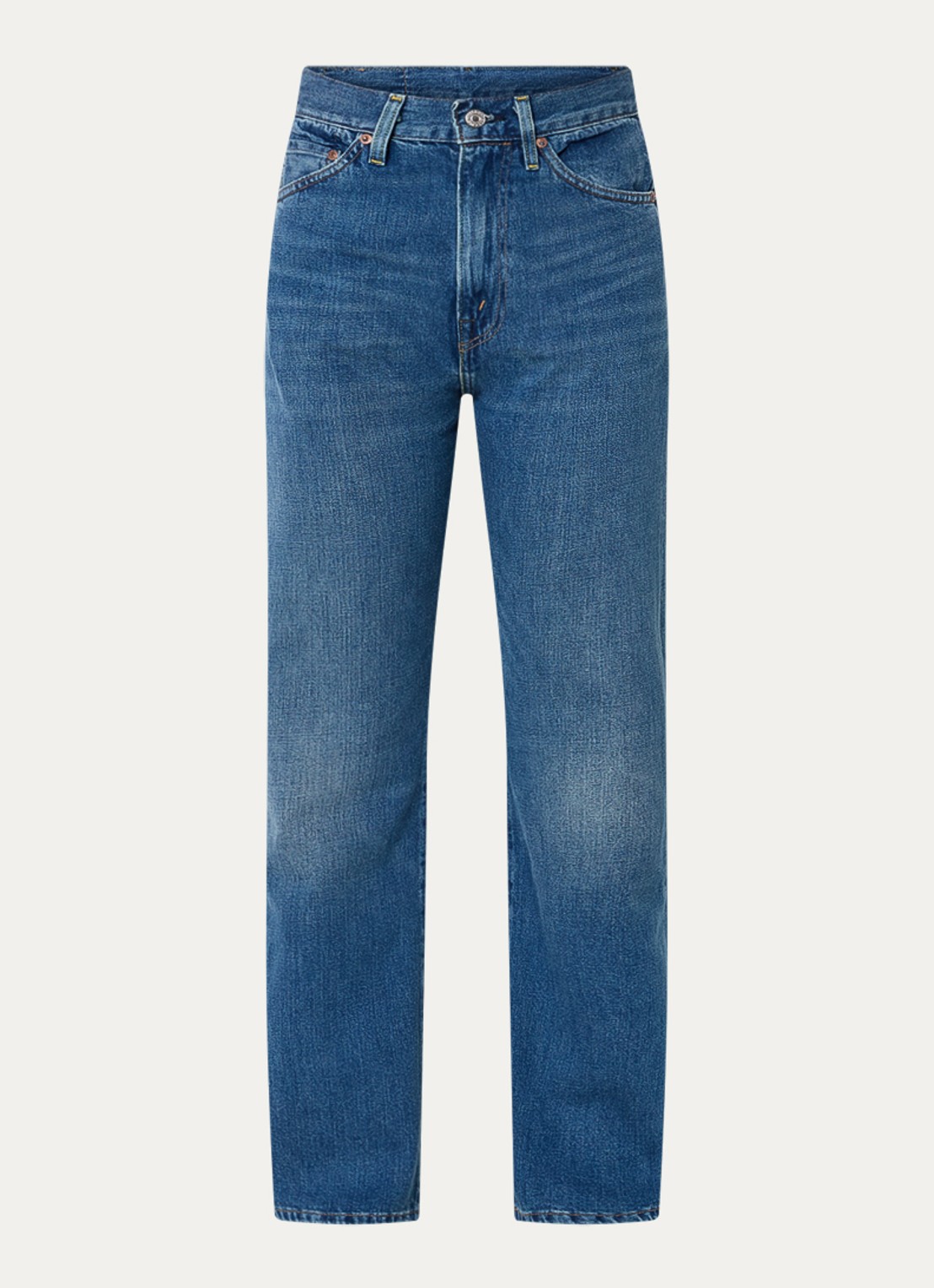 Levi's 1950S 701 high waist straight leg jeans met medium wassing - voorkant 4 indigo