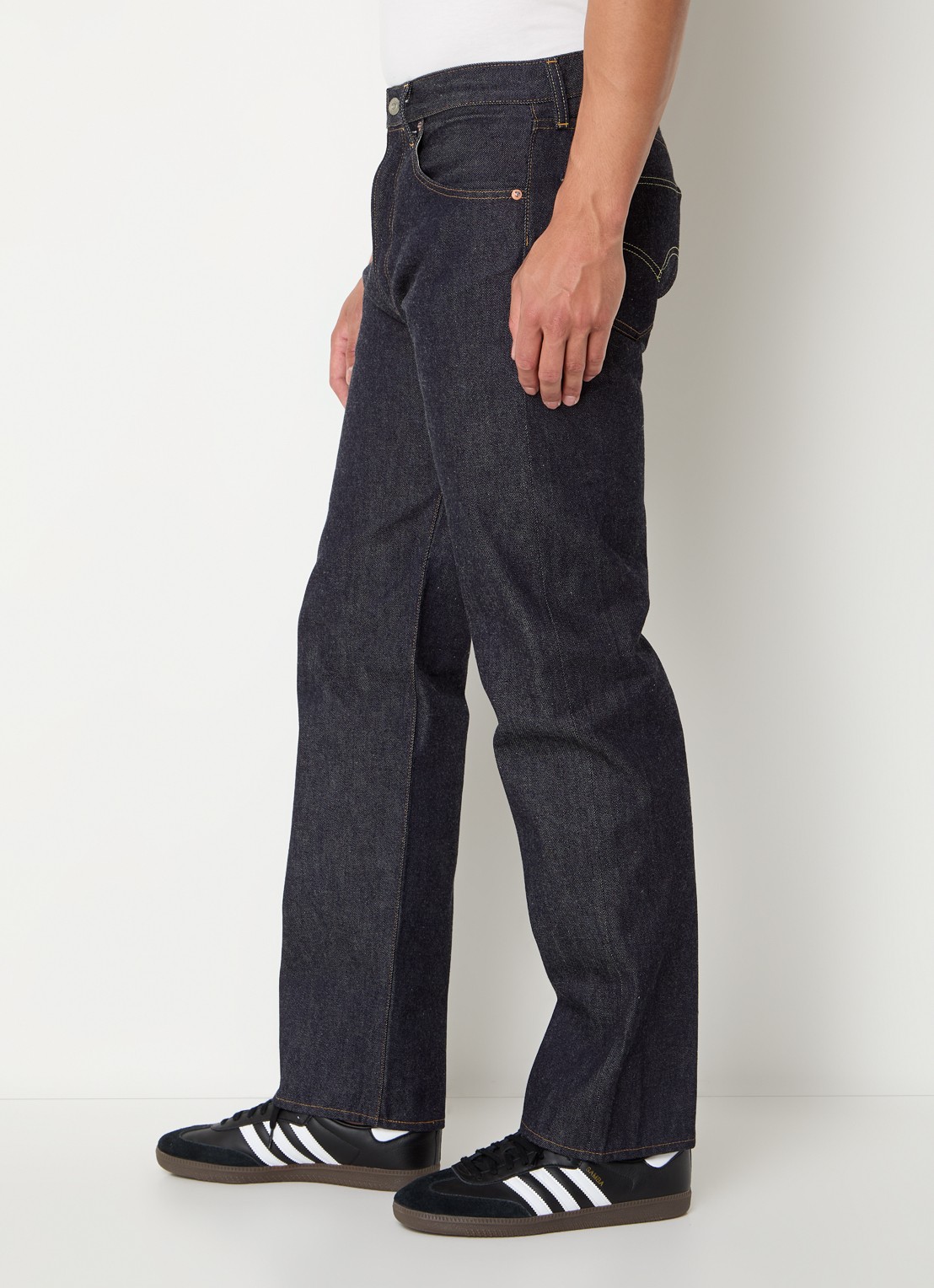 Levi's 1955 501 straight leg jeans met donkere wassing - detail 3 indigo