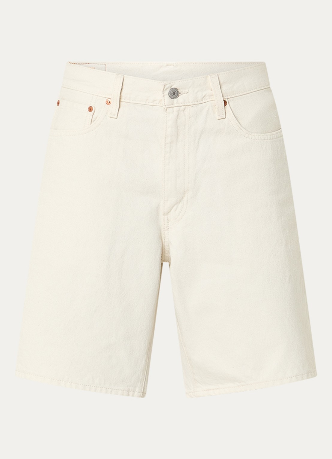 Levi's 468 loose fit korte broek van denim met gekleurde wassing - voorkant 2 gebroken wit
