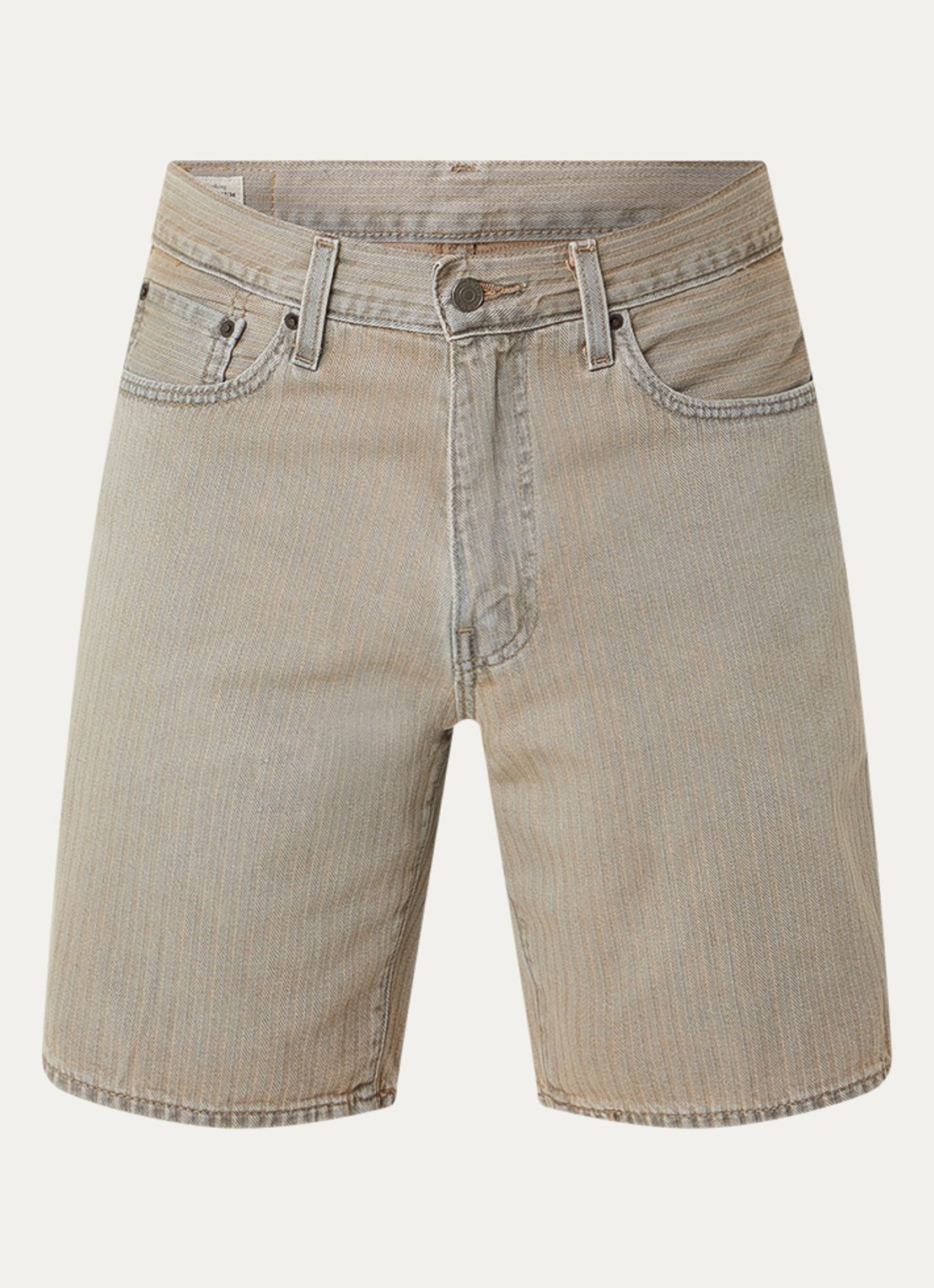 Levi's 468 straight leg korte broek van denim met gekleurde wassing - voorkant 2 beige
