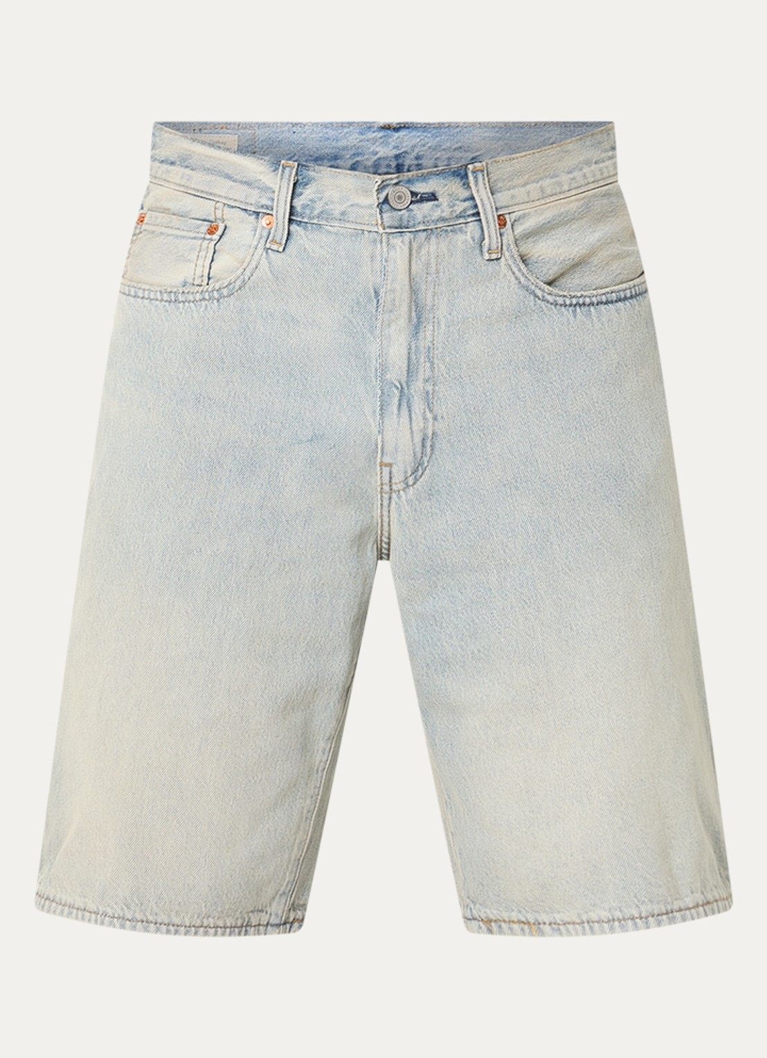 Levi's 478 loose fit korte broek van denim met lichte wassing - voorkant 2 indigo