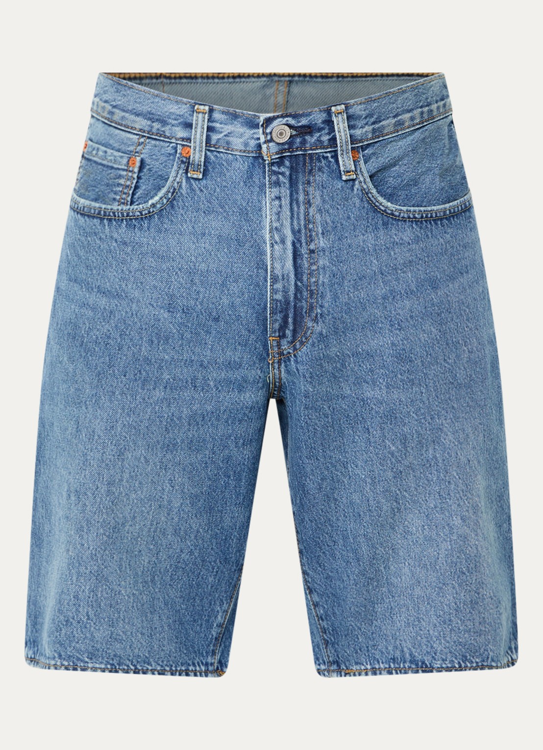 Levi's 478 loose fit korte broek van denim met medium wassing - voorkant 2 indigo