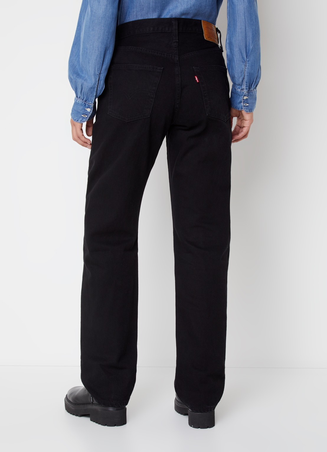Levi's 501 90's Mid waist straight leg jeans met gekleurde wassing - achterkant 5 zwart