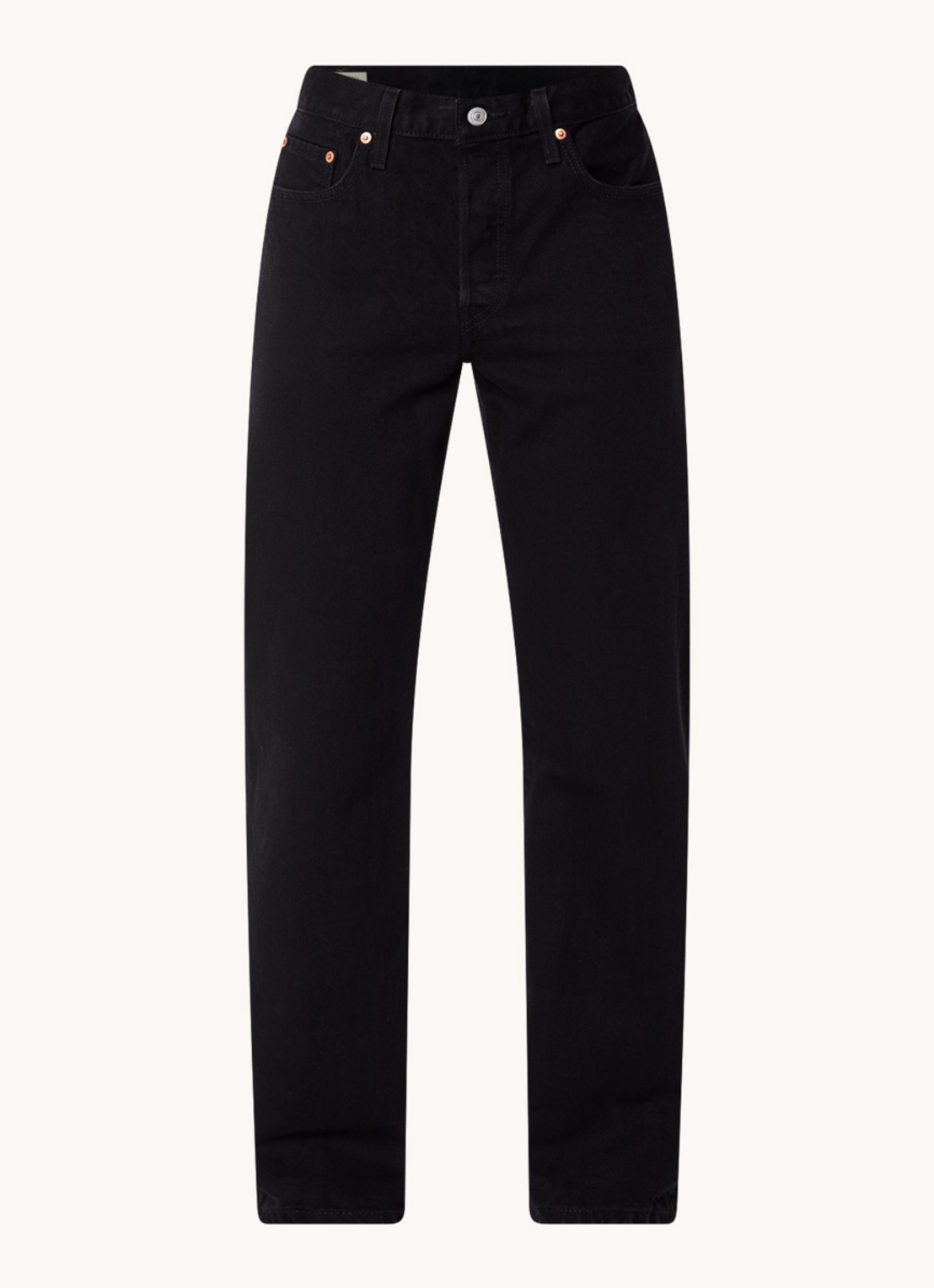 Levi's 501 90's Mid waist straight leg jeans met gekleurde wassing - voorkant zwart