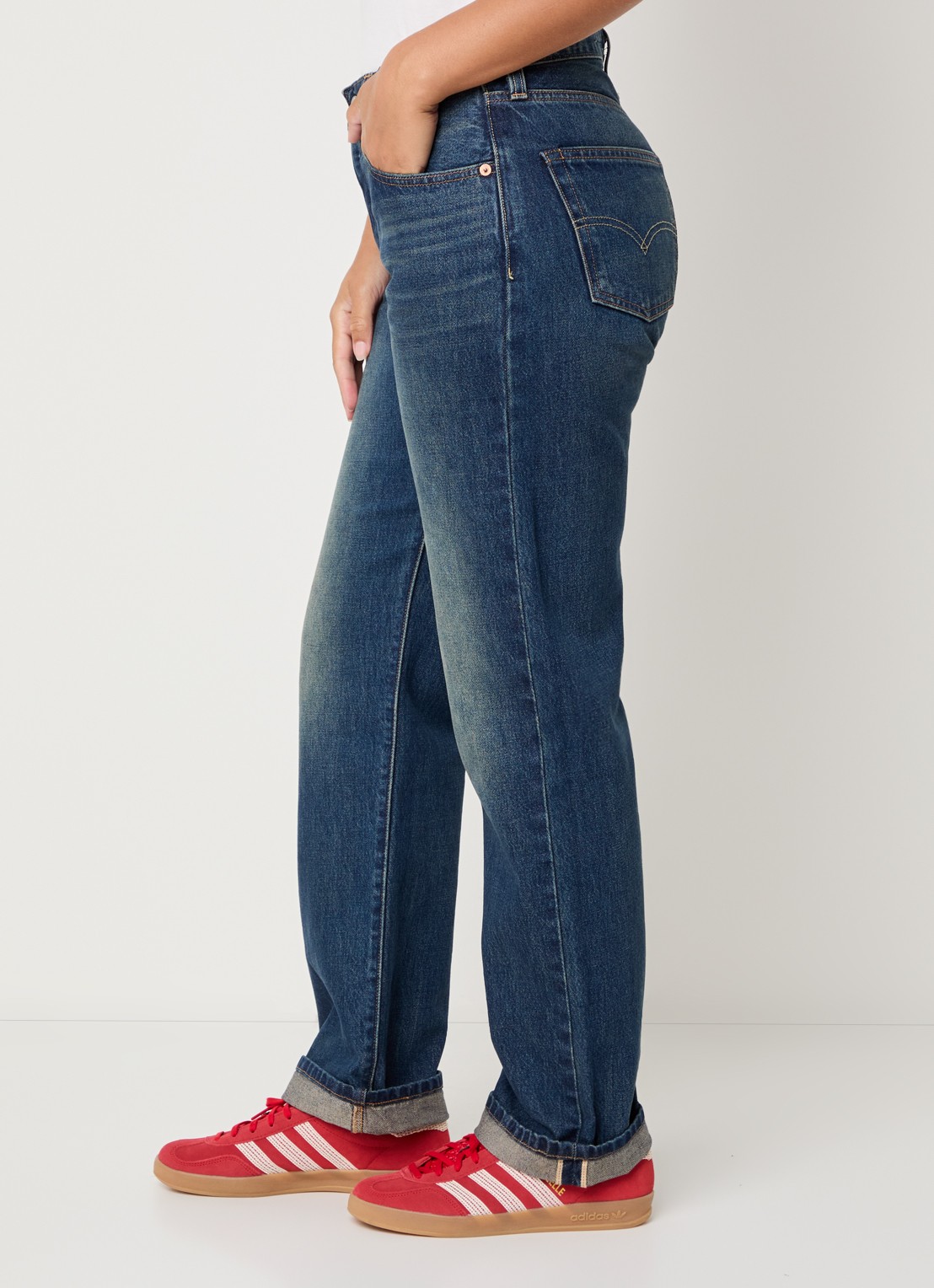 Levi's 501 '90s mid waist straight leg jeans met medium wassing - detail 5 indigo