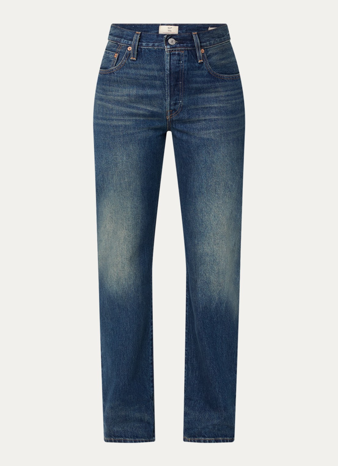 Levi's 501 '90s mid waist straight leg jeans met medium wassing - voorkant 2 indigo