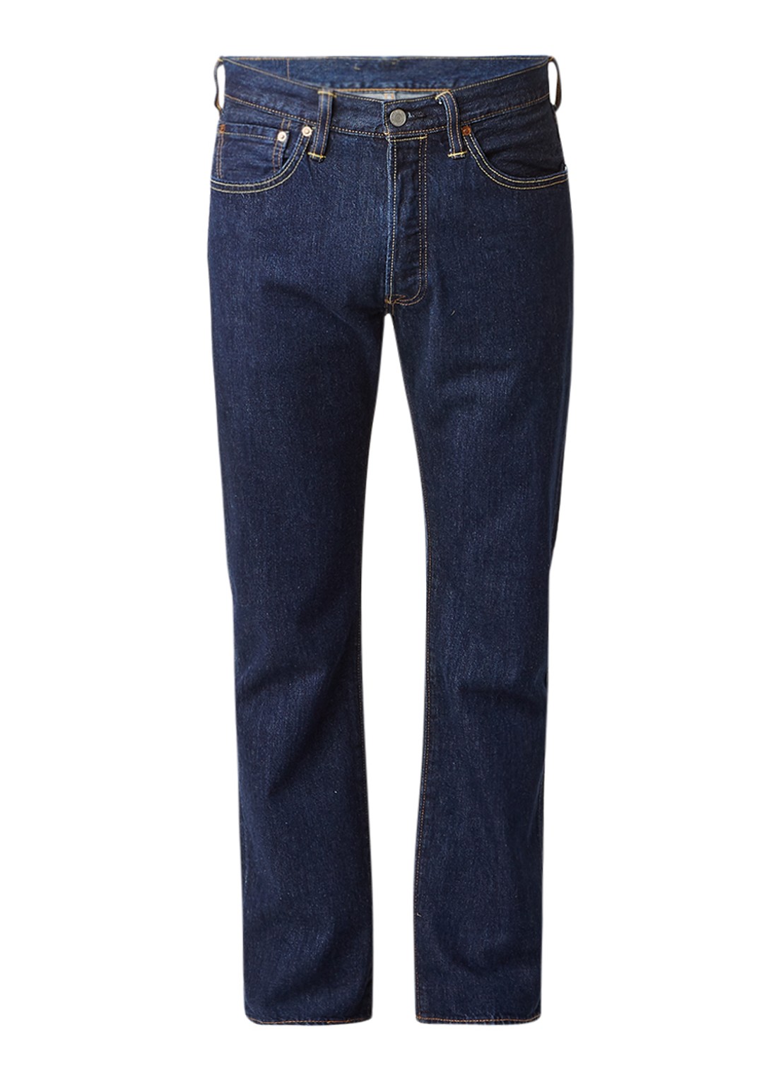 Levi's 501 high rise straight leg jeans in donkere wassing - voorkant indigo