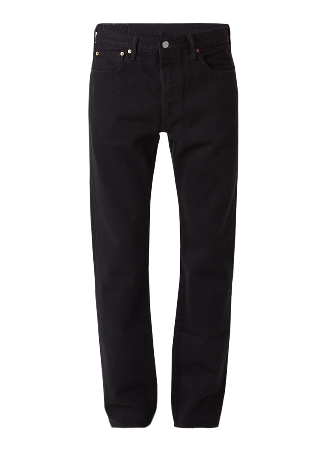 Levi's 501 high rise straight leg jeans met knoopsluiting - voorkant 4 zwart