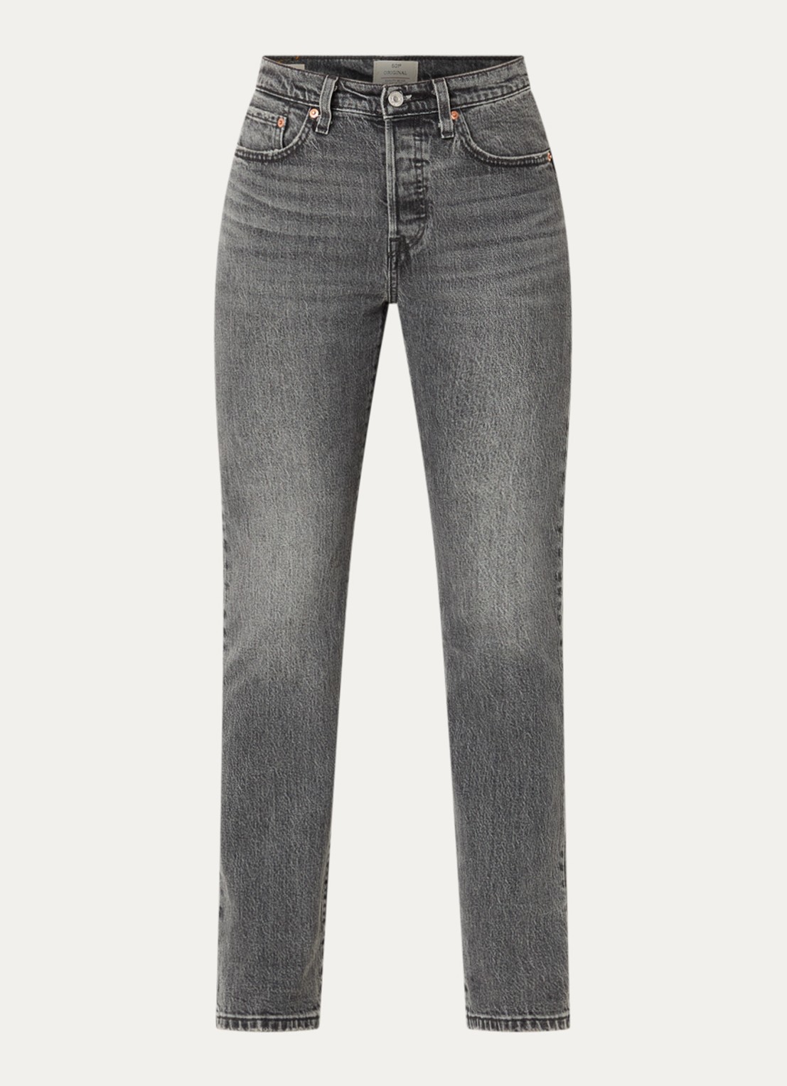 Levi's 501 high waist slim fit jeans met gekleurde wassing - voorkant donkergrijs