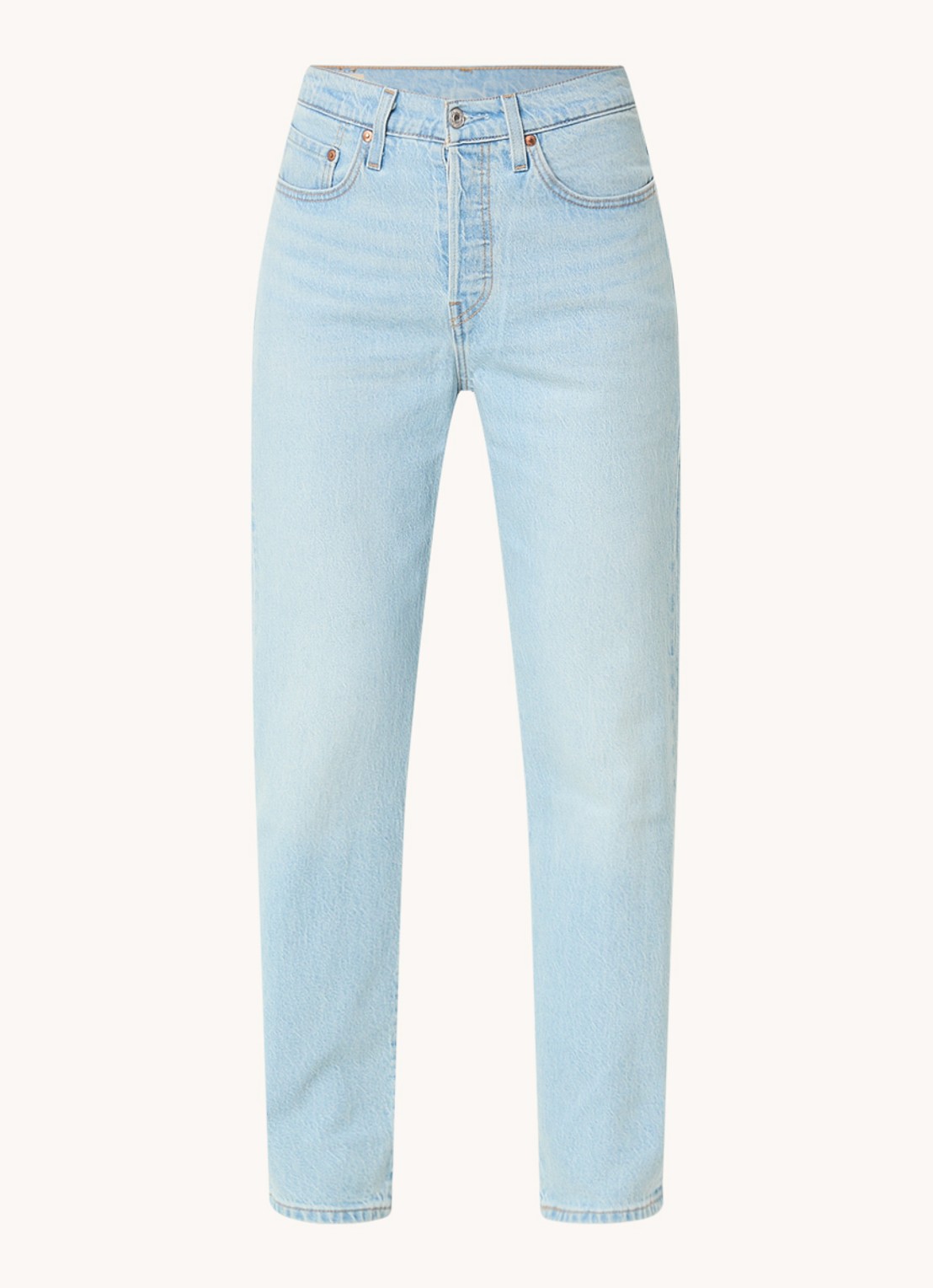 Levi's 501 high waist slim fit jeans met lichte wassing - voorkant 2 indigo