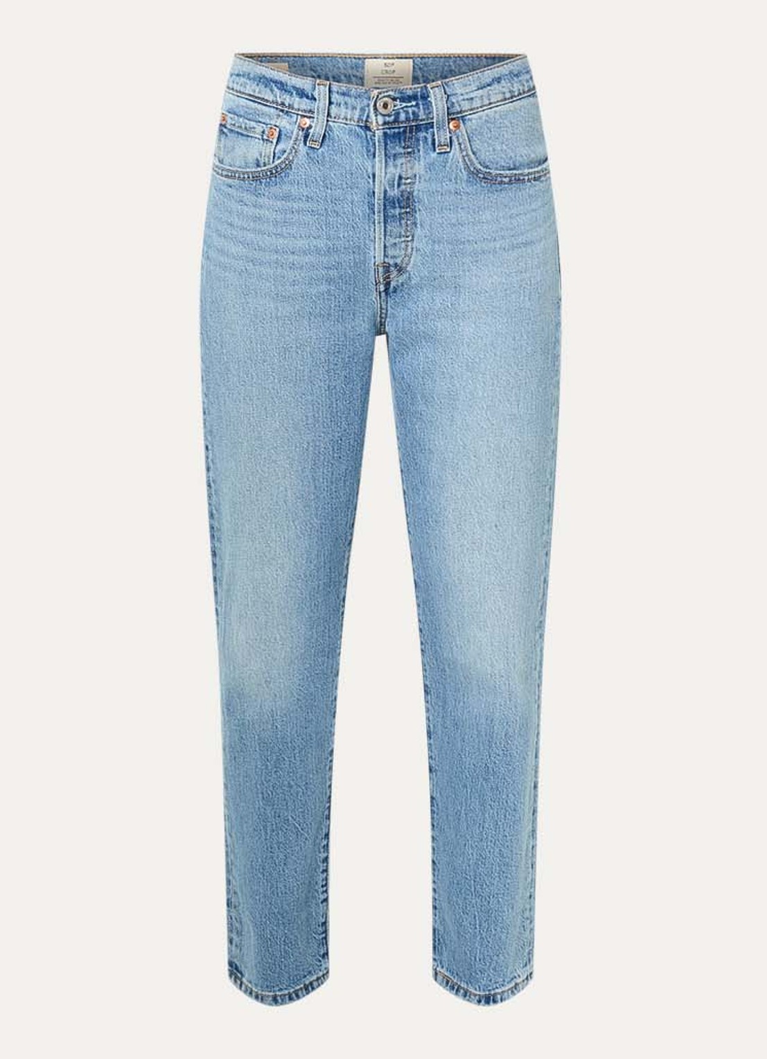 Levi's 501 high waist slim fit jeans met lichte wassing - voorkant 2 indigo