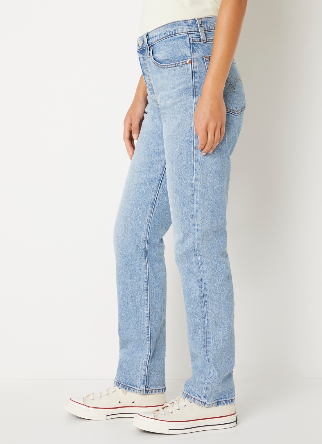 Levi's 501 high waist slim fit jeans met lichte wassing - detail 5 indigo