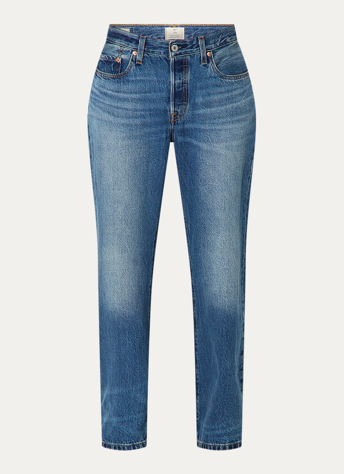 Levi's 501 high waist straight leg jeans met donkere wassing - voorkant 4 indigo