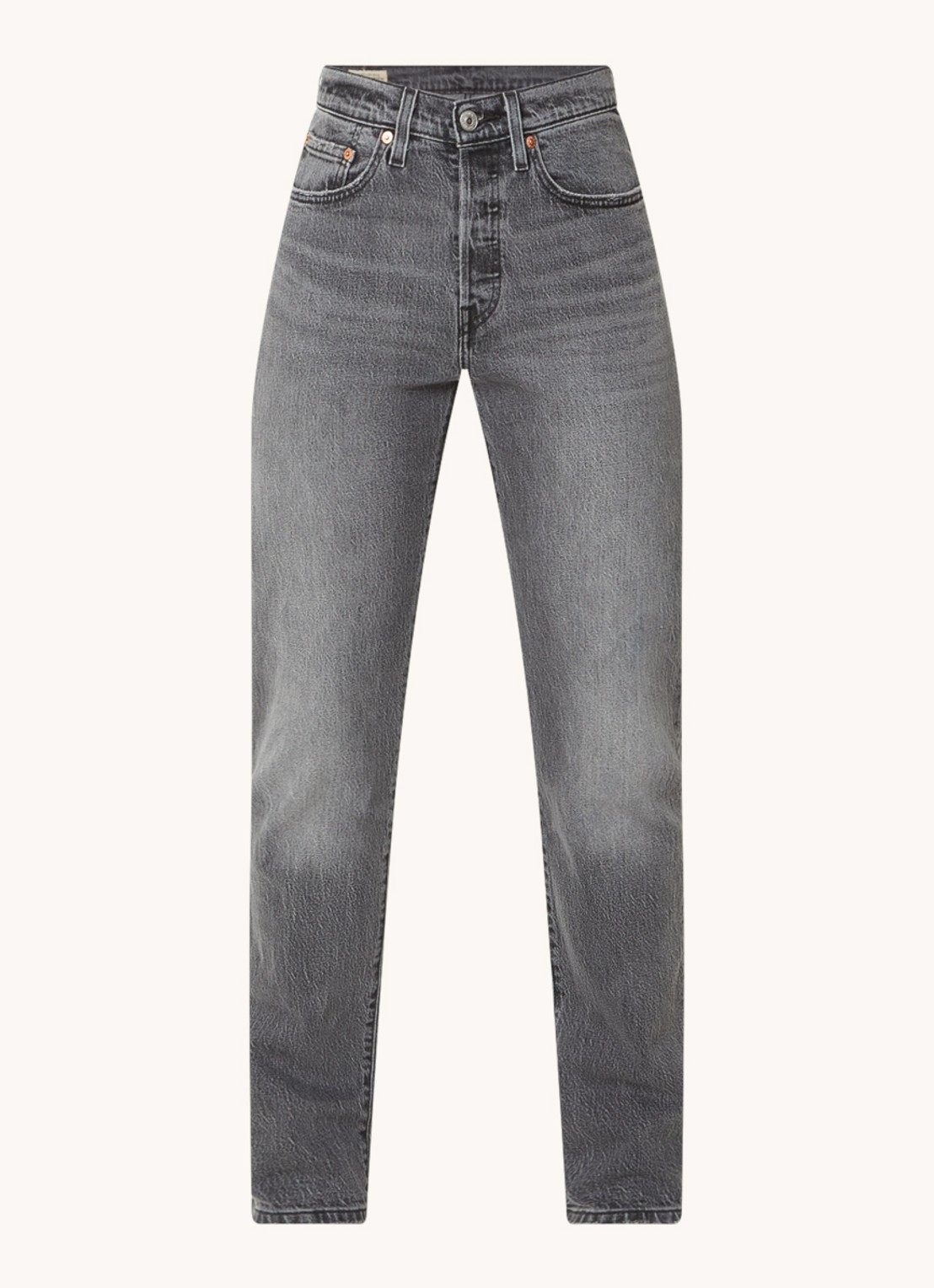 Levi's 501 high waist straight leg jeans met gekleurde wassing - voorkant 4 grijs