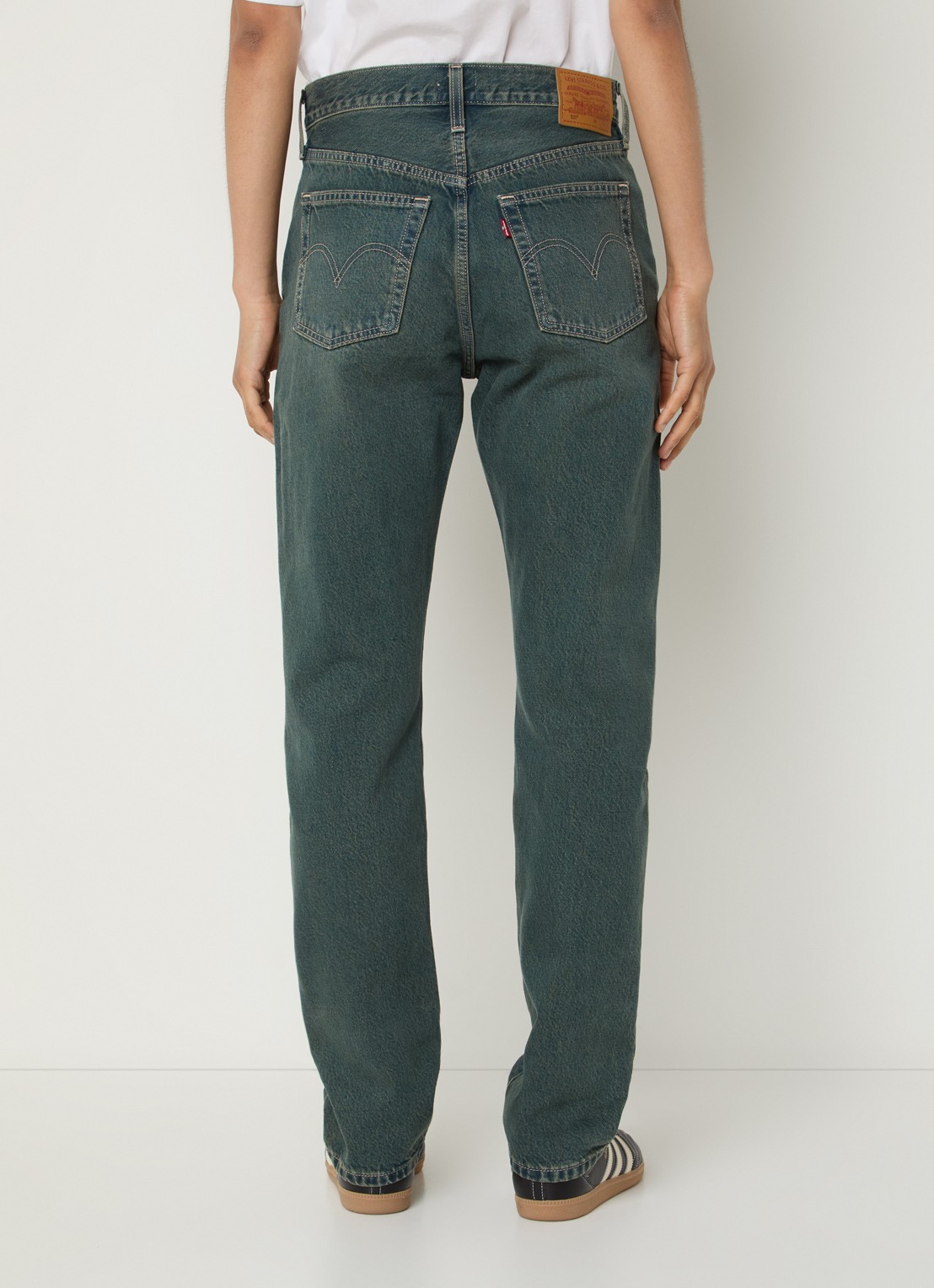 Levi's 501 high waist straight leg jeans met gekleurde wassing - achterkant 5 indigo