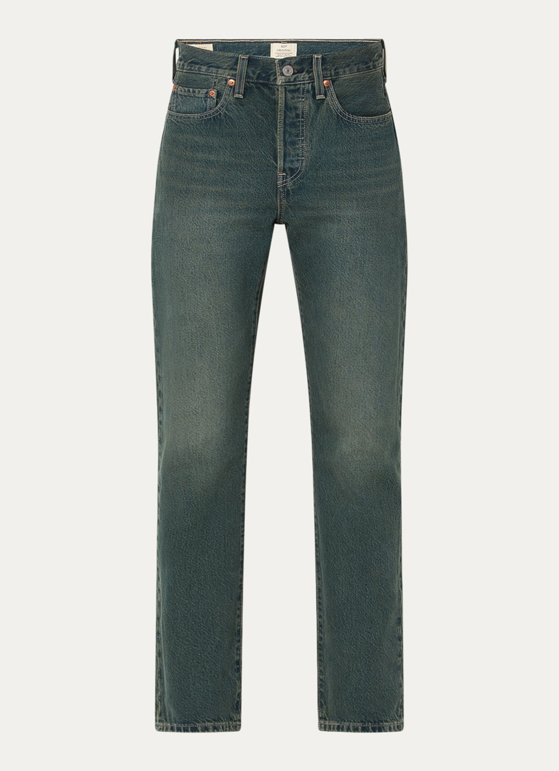 Levi's 501 high waist straight leg jeans met gekleurde wassing - voorkant indigo
