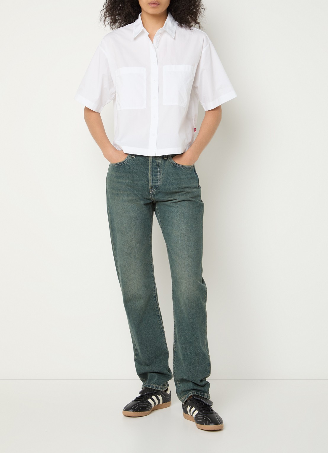 Levi's 501 high waist straight leg jeans met gekleurde wassing - voorkant 2 indigo