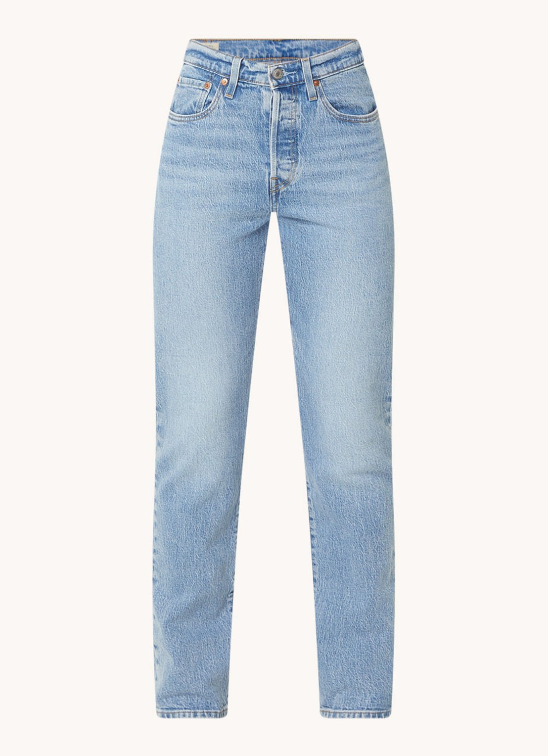 Levi's 501 high waist straight leg jeans met medium wassing - voorkant 3 indigo
