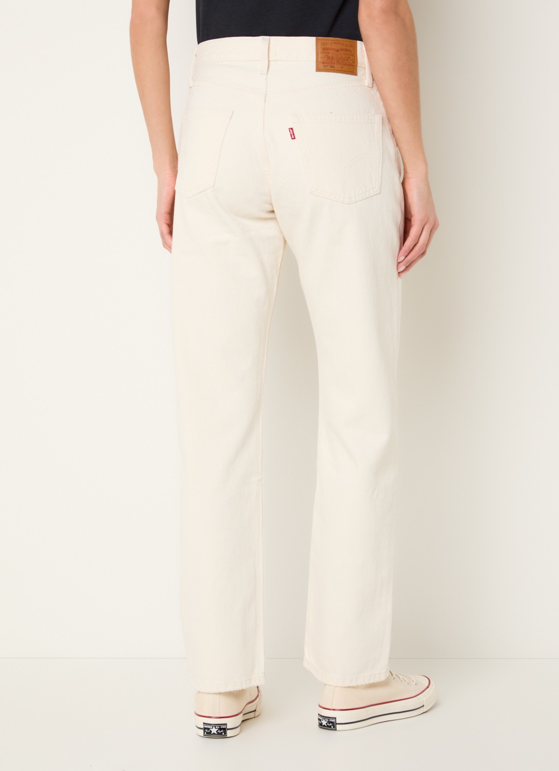 Levi's 501 Low waist straight fit jeans met gekleurde wassing - achterkant 3 beige