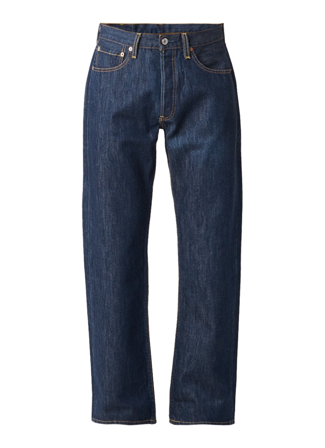 Levi's 501 mid waist straight leg jeans met donkere wassing - voorkant 4 indigo