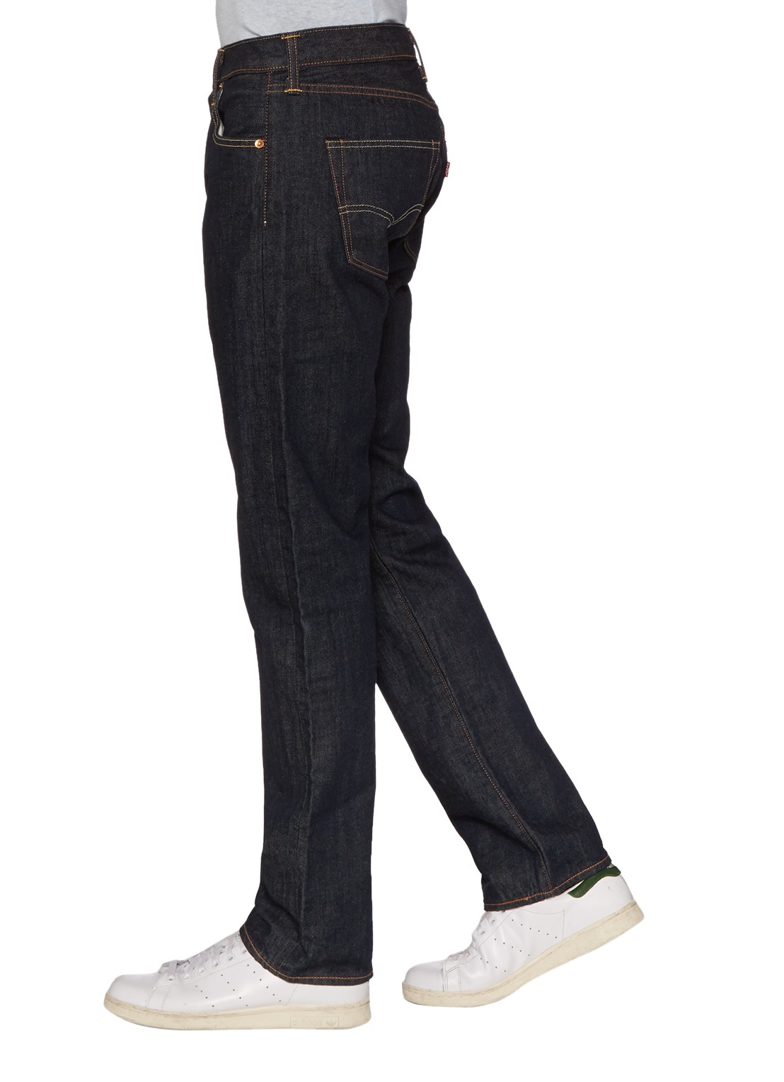 Levi's 501 mid waist straight leg jeans met donkere wassing - detail 4 indigo