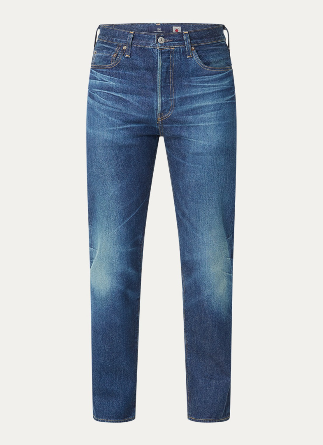 Levi's 501 slim fit jeans met donkere wassing en steekzakken - voorkant indigo