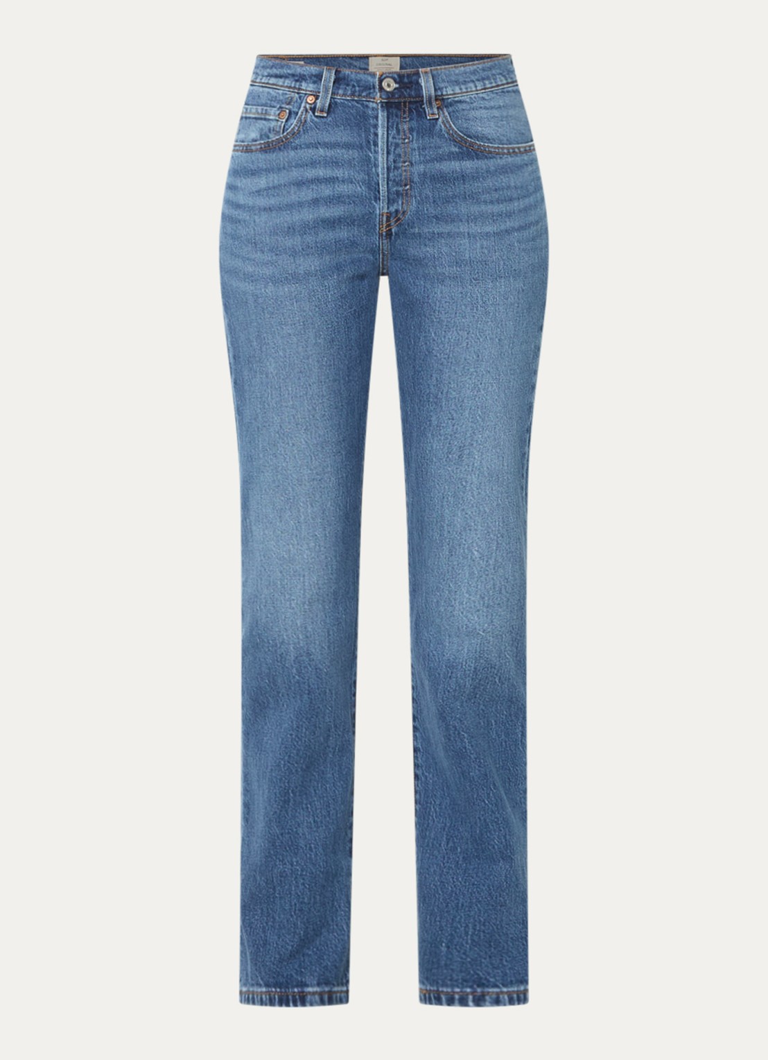 Levi's 501 slim fit jeans met medium wassing - voorkant 4 indigo
