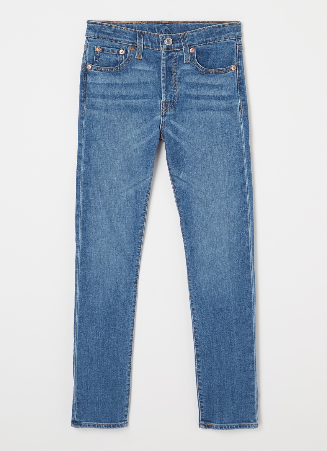Levi's 501 slim fit jeans met stretch - voorkant 2 indigo