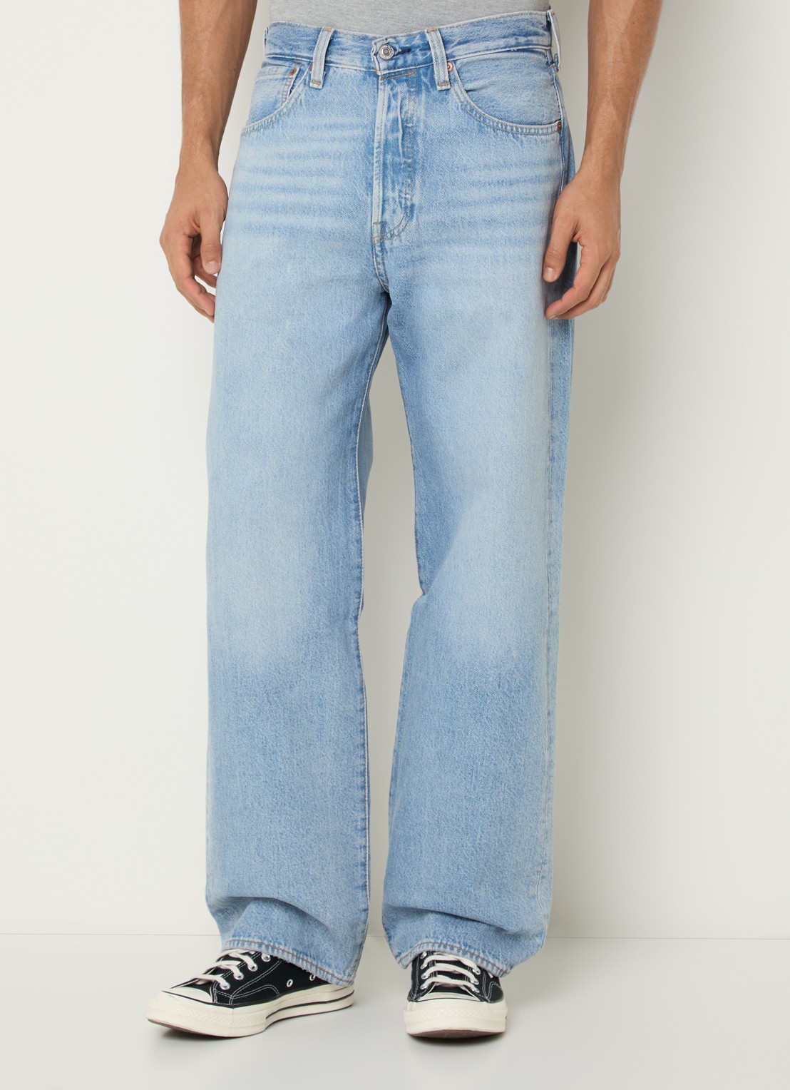 Levi's 501 Straight fit jeans met lichte wassing en steekzakken - detail 3 indigo