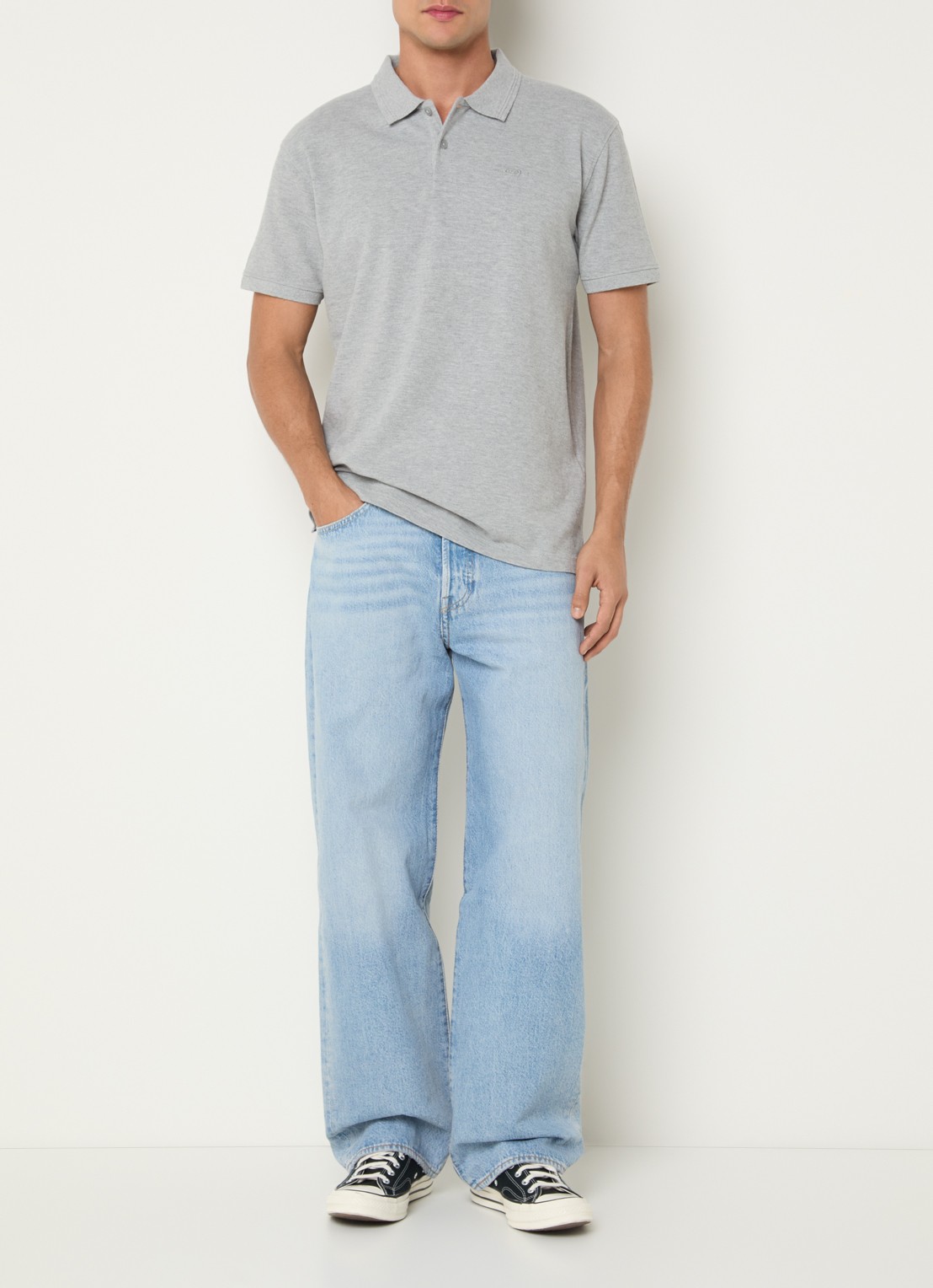 Levi's 501 Straight fit jeans met lichte wassing en steekzakken - voorkant 2 indigo