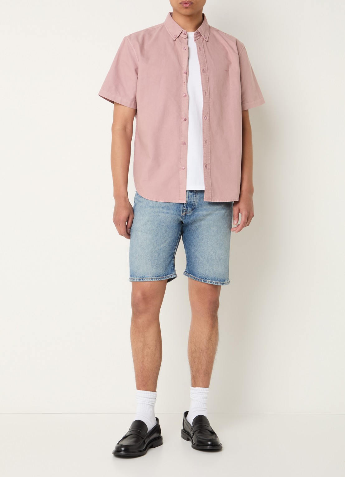 Levi's 501 Straight fit korte broek van denim - voorkant 3 indigo