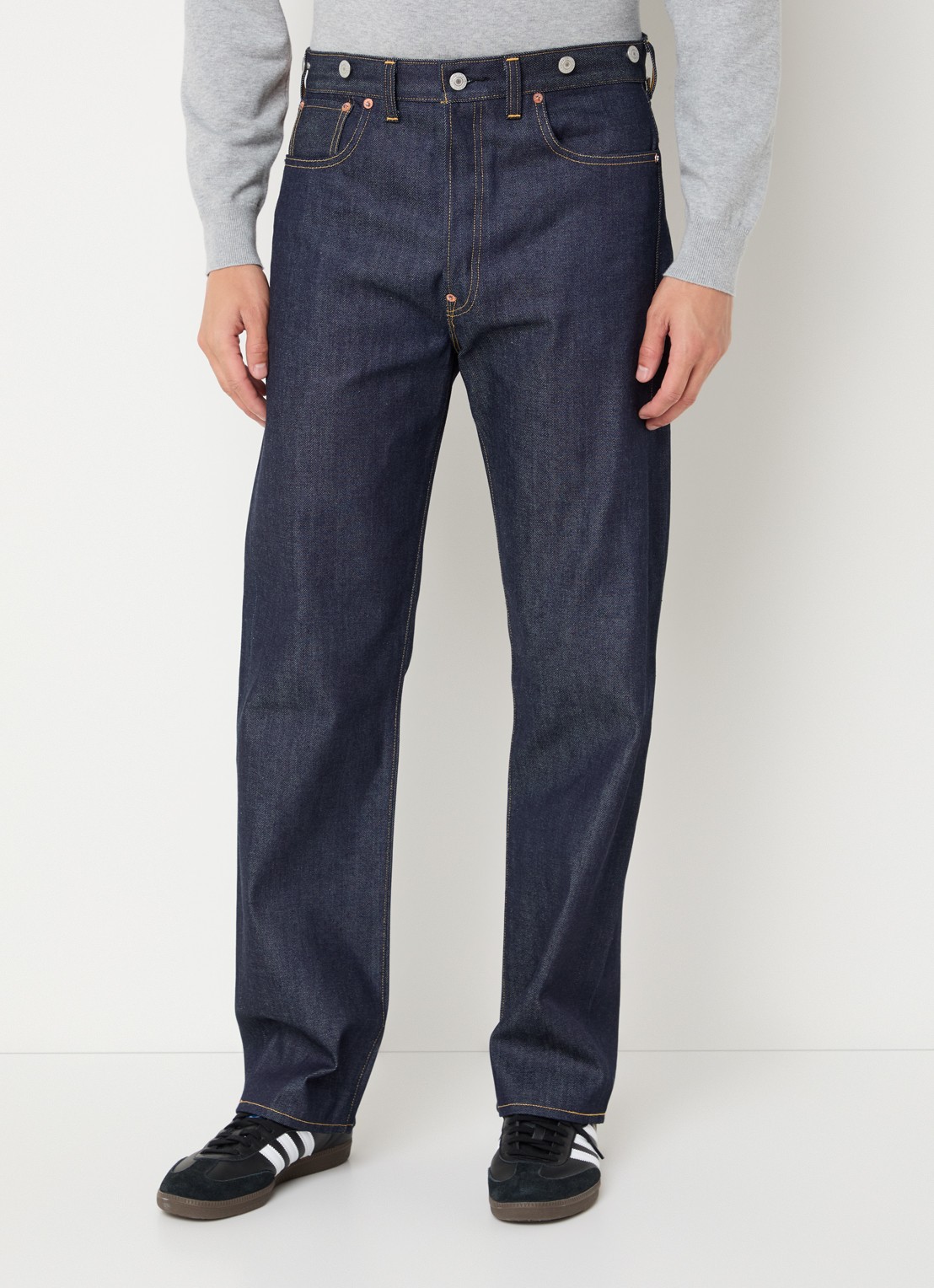Levi's 501 straight leg jeans met donkere wassing - detail 2 indigo