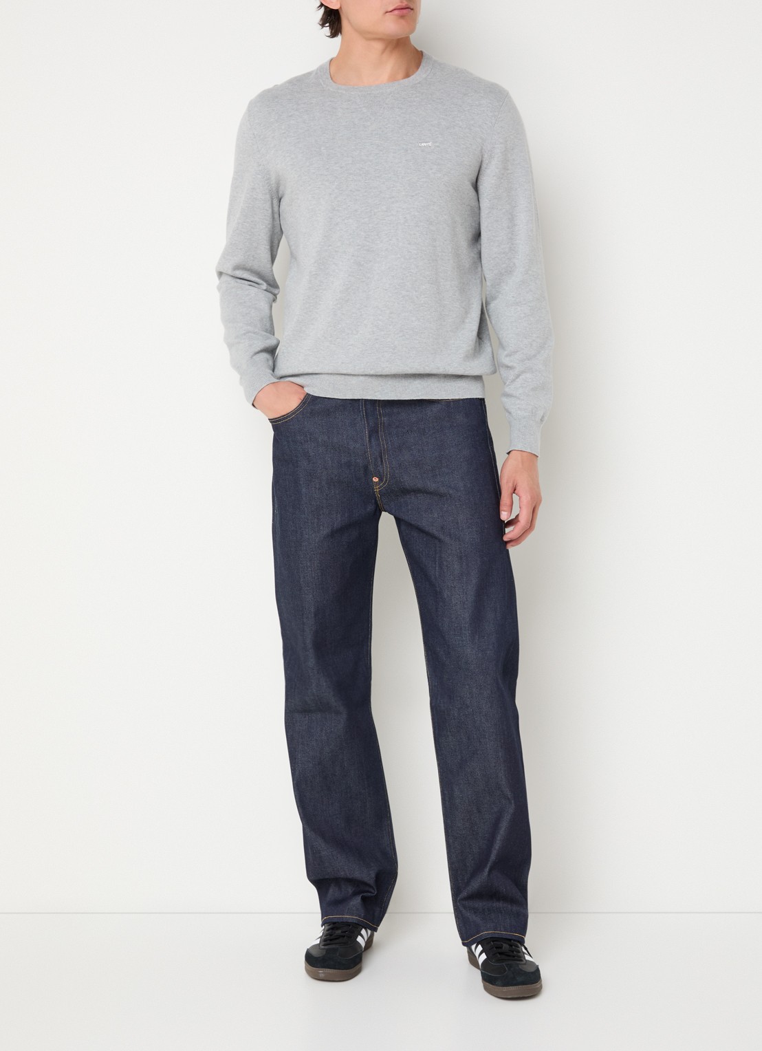 Levi's 501 straight leg jeans met donkere wassing - voorkant 5 indigo