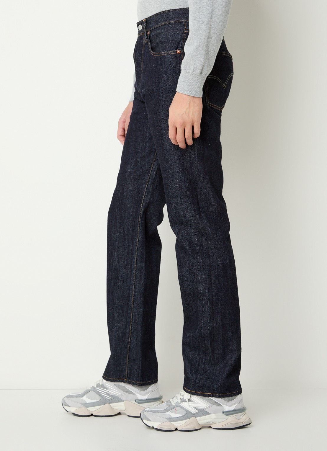 Levi's 501 straight leg jeans met donkere wassing - detail 5 indigo