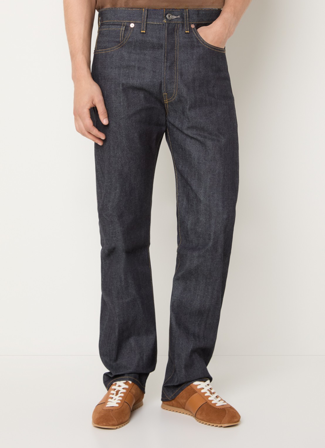 Levi's 501 straight leg jeans met donkere wassing - detail 2 indigo