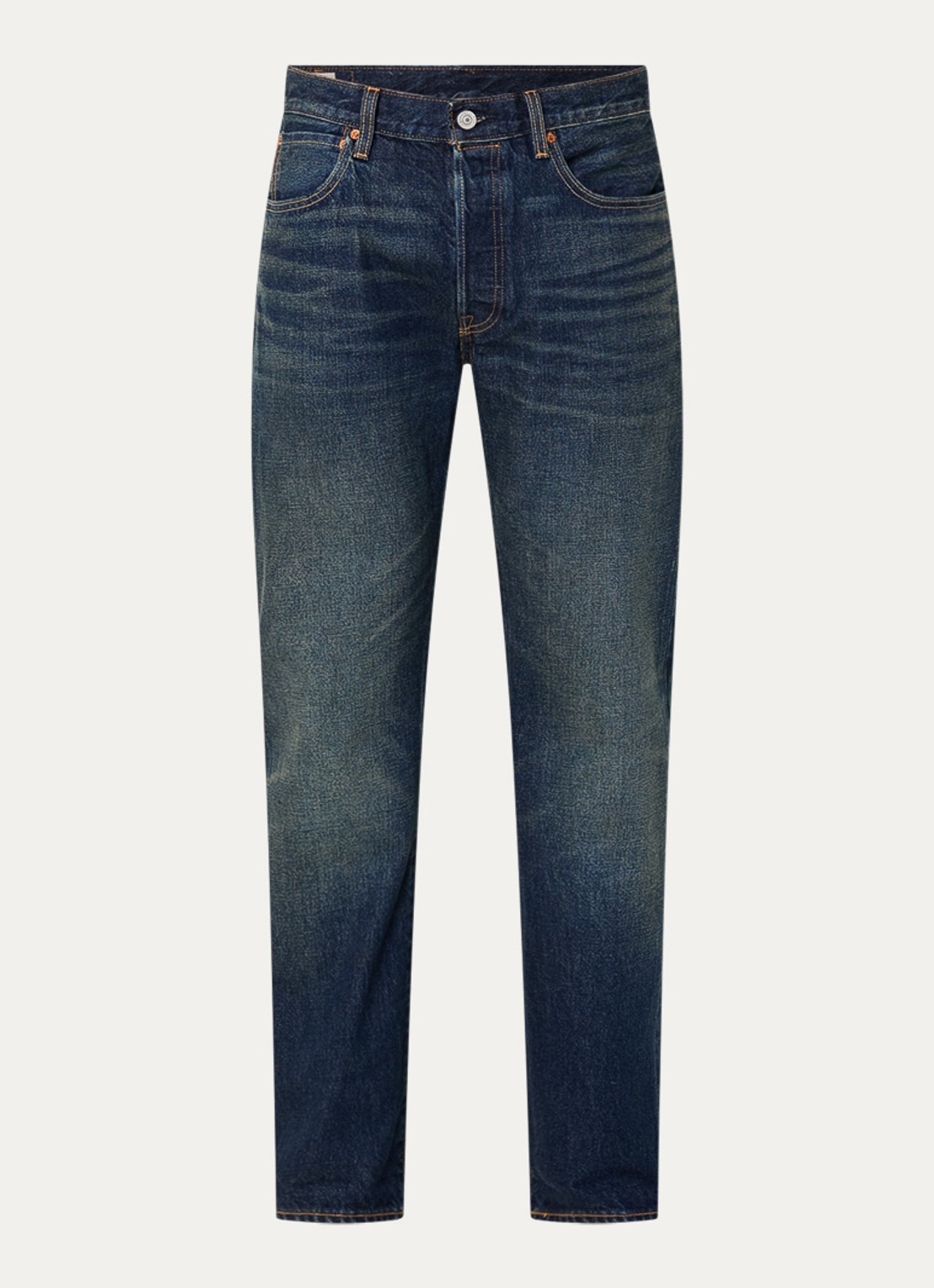 Levi's 501 straight leg jeans met donkere wassing - voorkant indigo