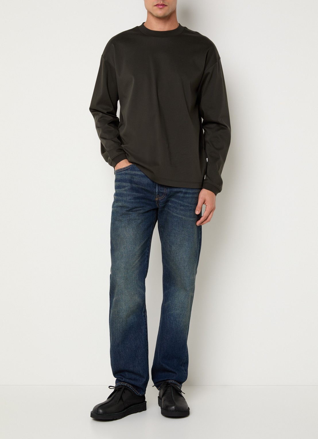 Levi's 501 straight leg jeans met donkere wassing - voorkant 2 indigo