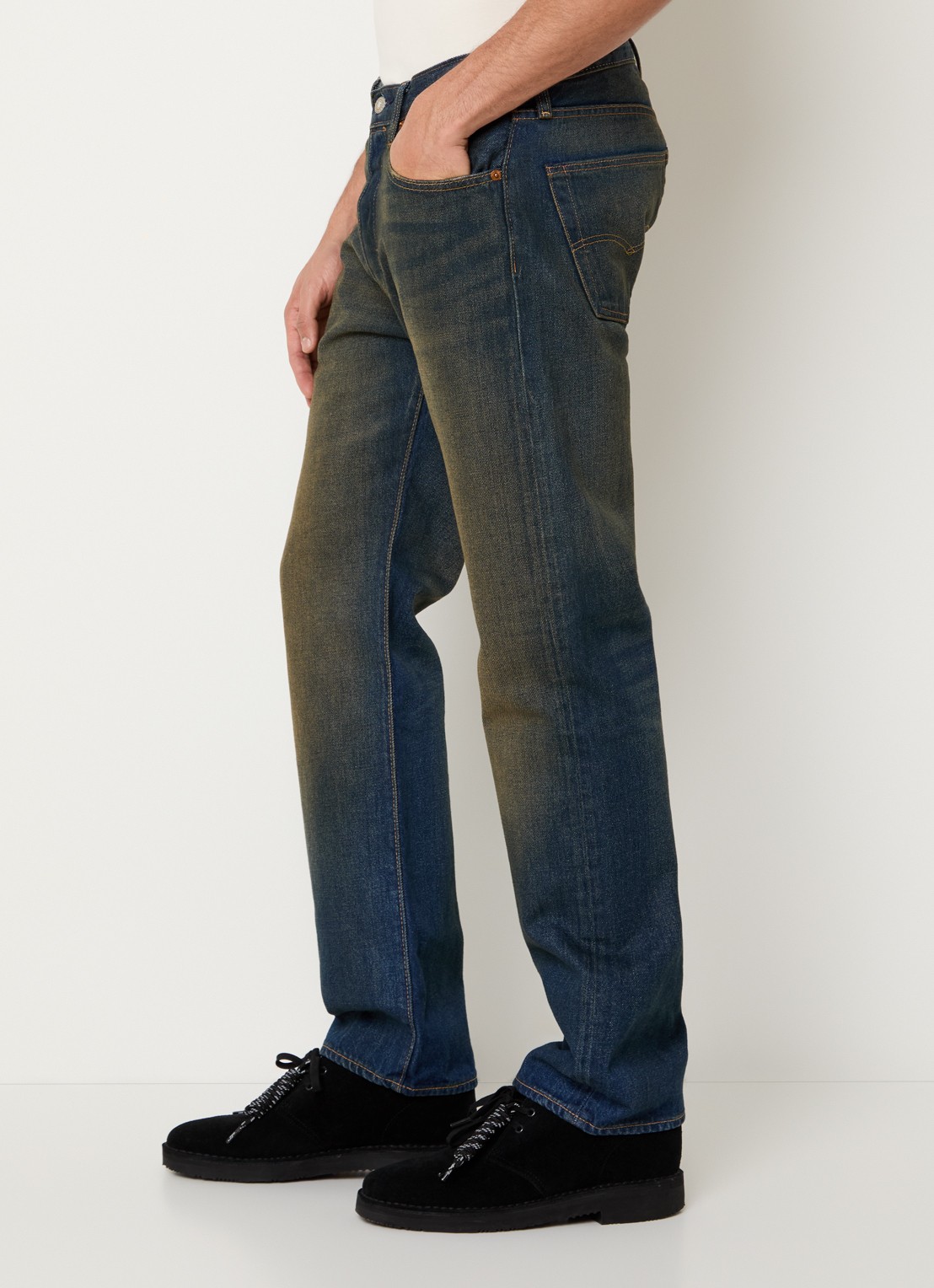 Levi's 501 straight leg jeans met donkere wassing - detail 3 indigo