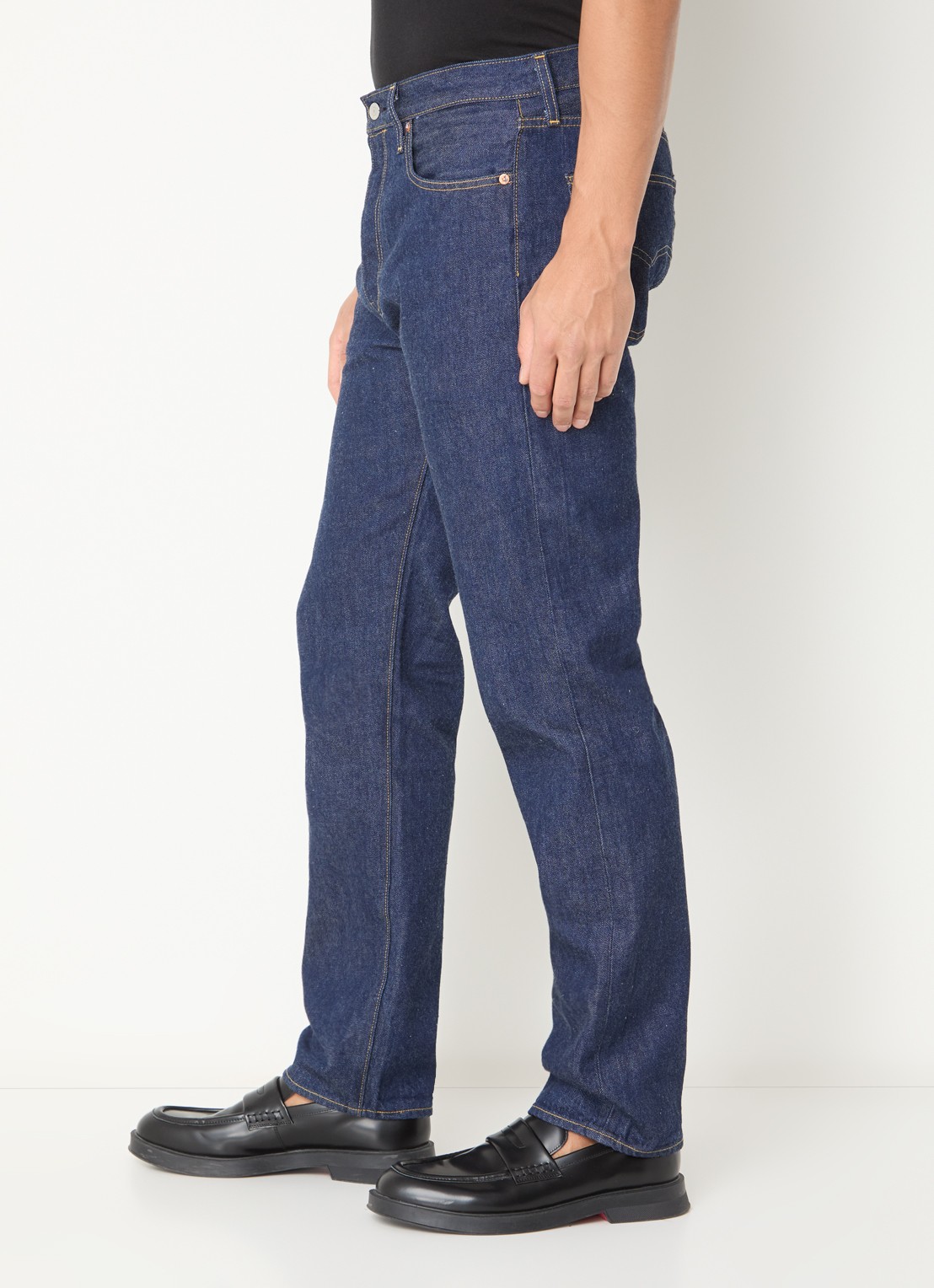 Levi's 501 straight leg jeans met donkere wassing - detail 3 indigo