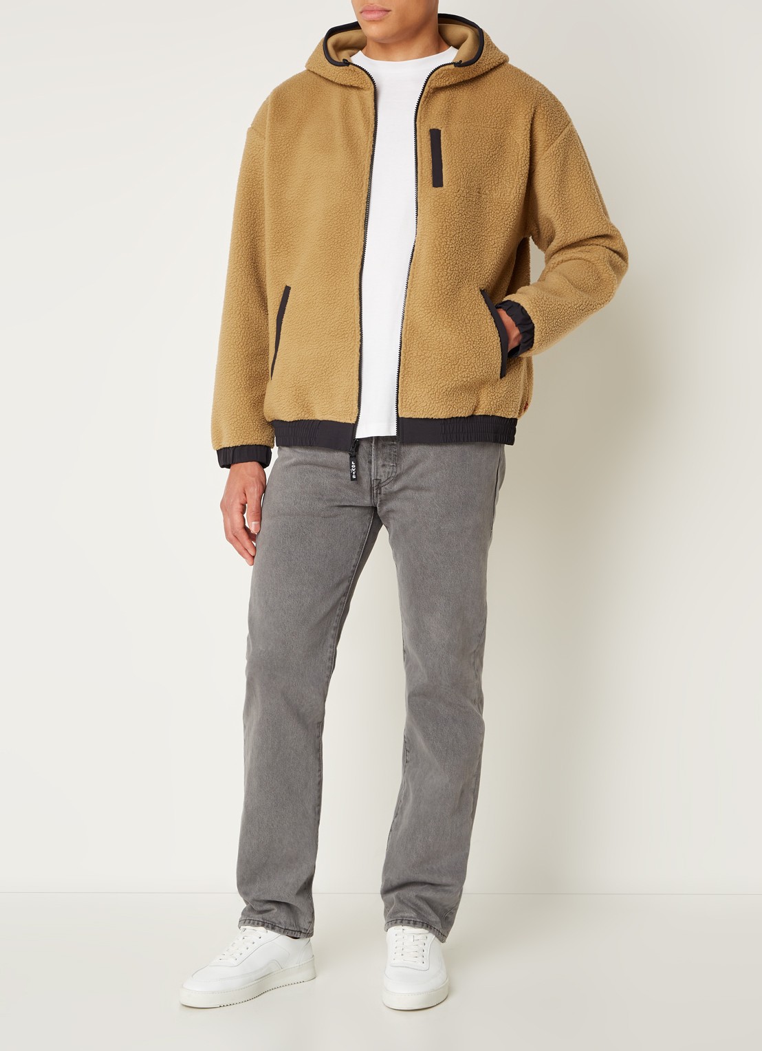Levi's 501 straight leg jeans met gekleurde wassing - voorkant 5 antraciet