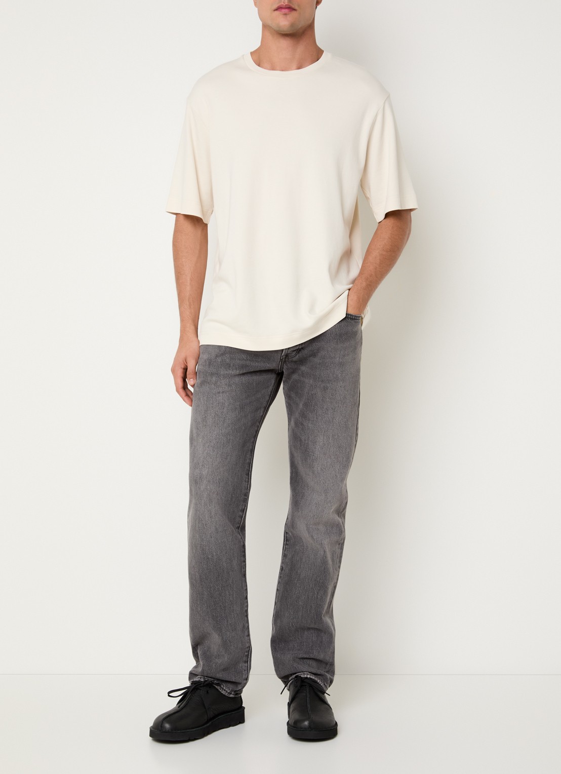 Levi's 501 straight leg jeans met gekleurde wassing - voorkant 5 donkergrijs