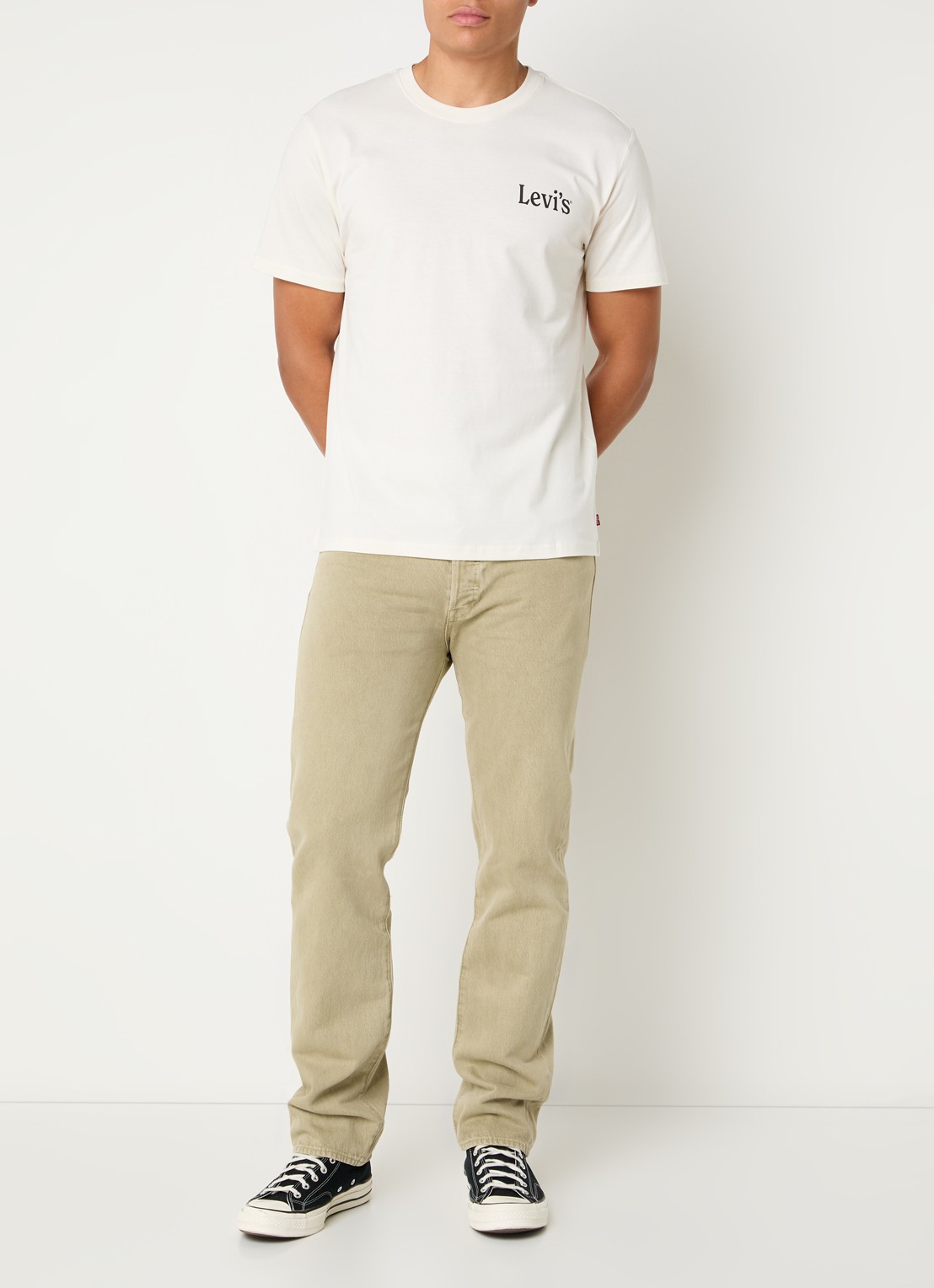 Levi's 501 straight leg jeans met gekleurde wassing - voorkant 5 zand