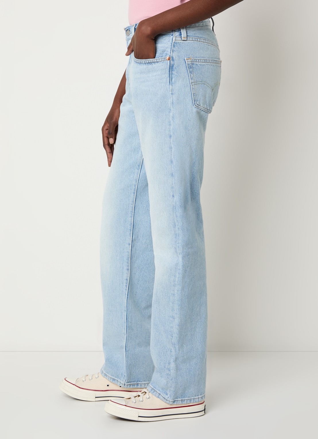 Levi's 501 straight leg jeans met lichte wassing - detail 5 indigo