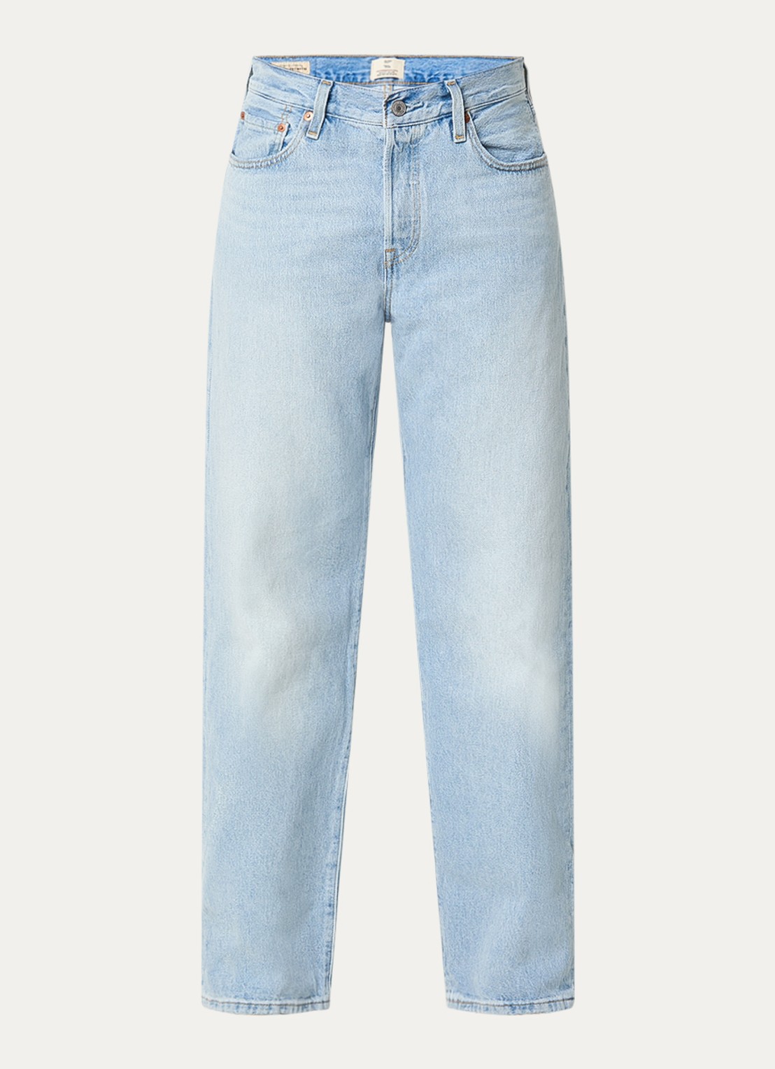 Levi's 501 straight leg jeans met lichte wassing - voorkant indigo
