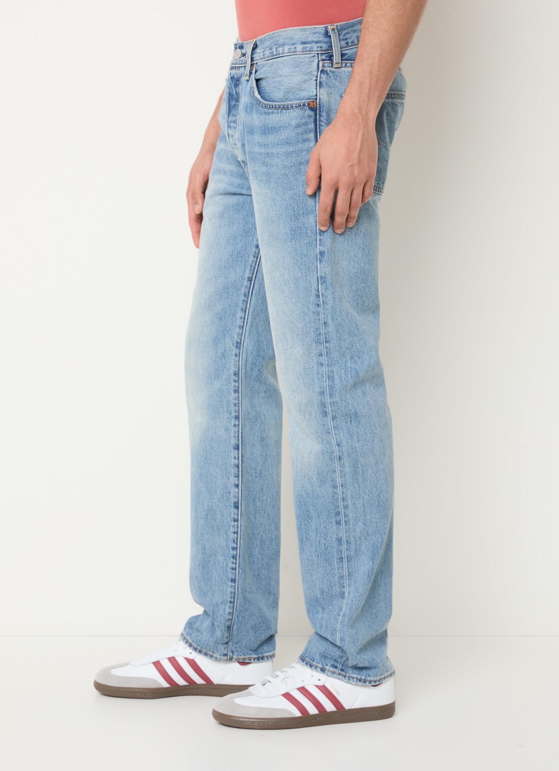 Levi's 501 straight leg jeans met lichte wassing - detail 2 indigo