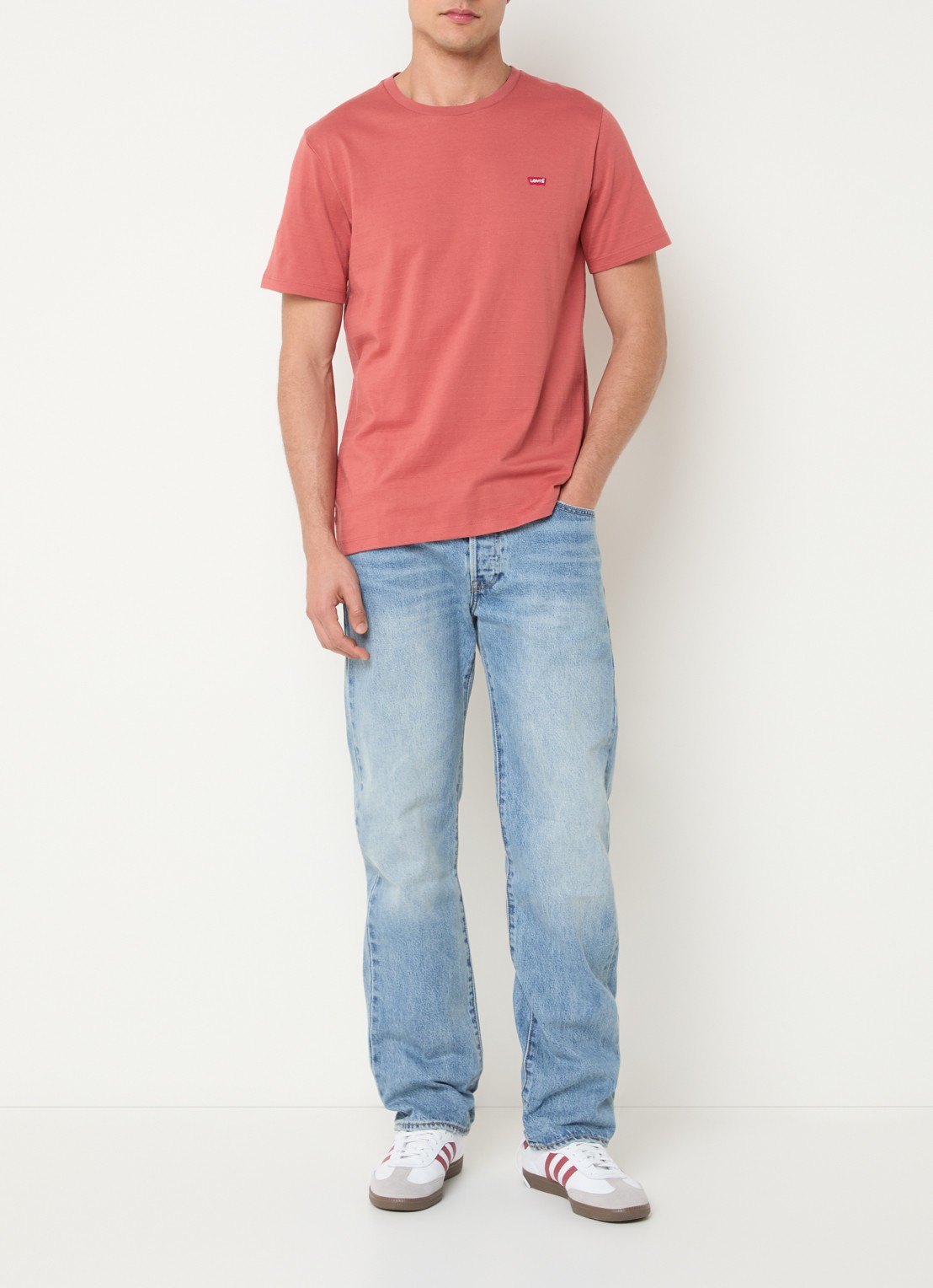 Levi's 501 straight leg jeans met lichte wassing - voorkant 5 indigo