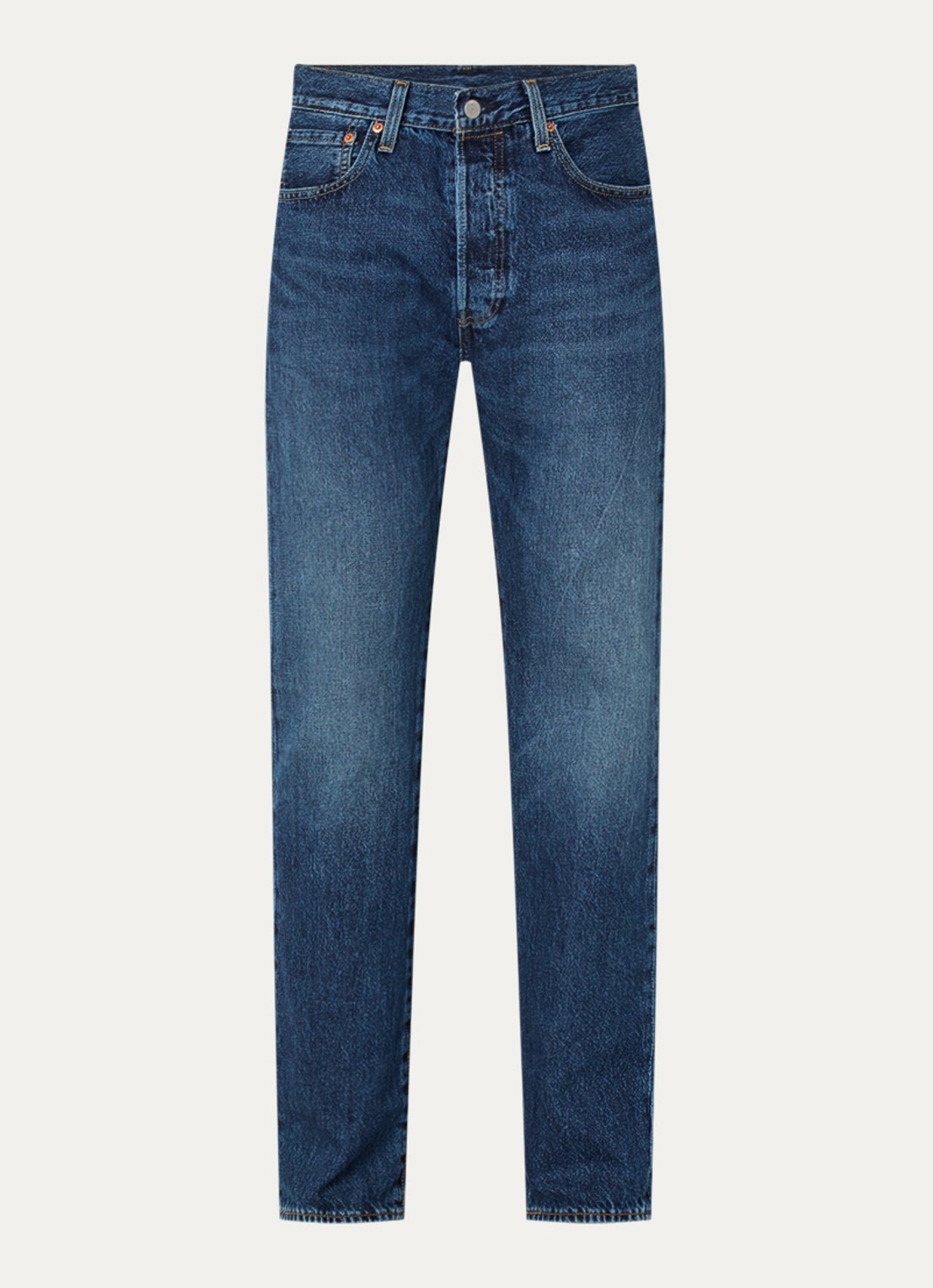 Levi's 501 straight leg jeans met medium wassing - voorkant 3 indigo