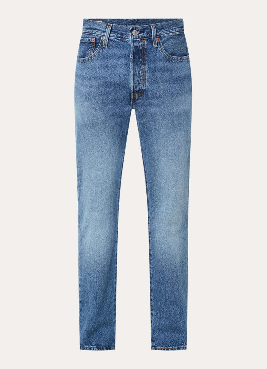 Levi's 501 straight leg jeans met medium wassing - voorkant 4 indigo