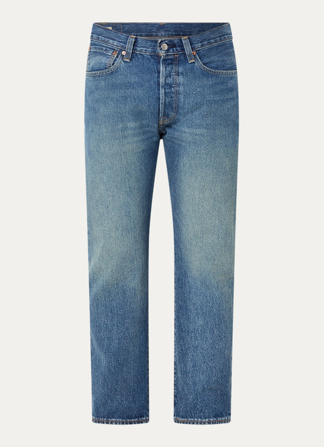 Levi's 501 straight leg jeans met medium wassing - voorkant 2 indigo