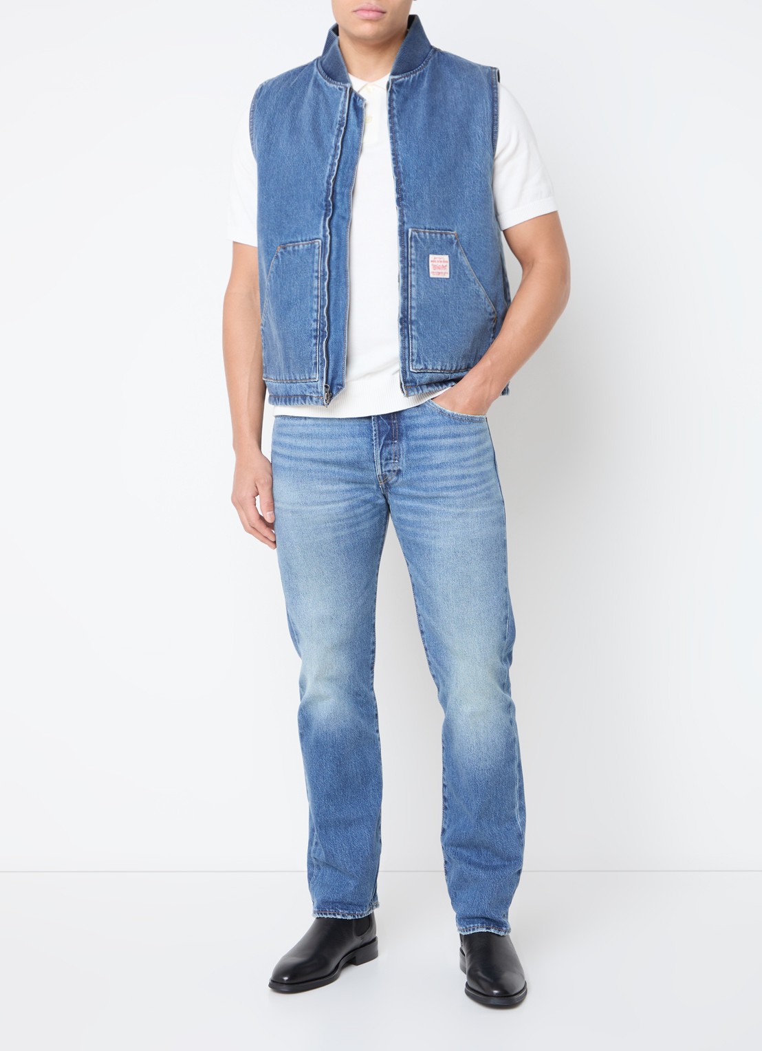 Levi's 501 straight leg jeans met steekzakken - voorkant 4 indigo